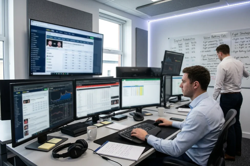 Pantalla mostrando comparativa de cuotas de diferentes casas de apuestas