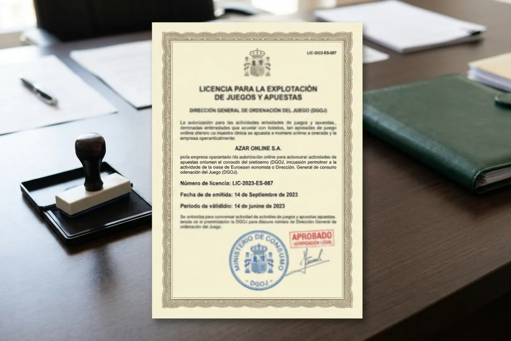 Logo de la DGOJ y sello de operador de juego autorizado