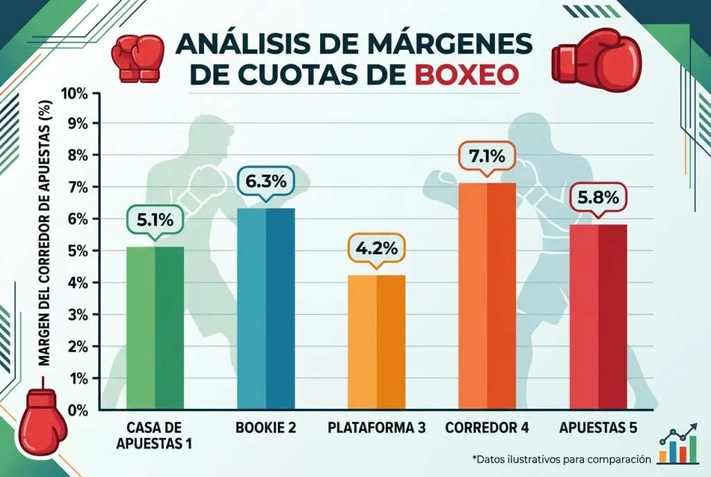 Gráfico mostrando márgenes de diferentes casas de apuestas
